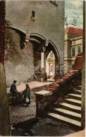 1910 Nagyszeben, Hermannstadt, Sibiu; Pempflingergasse. Emil Fischer, Jos. Drotleff / utca / street (EK)