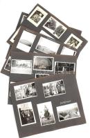 cca 1940 Erdélyi városok, tájképek: Tusnád, Csíksomlyó, Borszék, Kolozsvár, stb., 63 db albumlapra ragasztott fotó, 6×9 cm