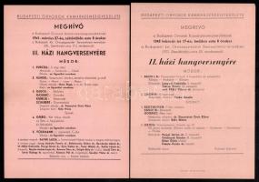 1926-1942 Vegyes művészestekre szóló meghívó tétel, 6 db, közte Gróh Klára hegedűművész szóló estjér...