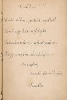 cca 1895 Emlékkönyv több magyar és német ny. bejegyzéssel, néhány Vágujhely helymeghatározással, sér...