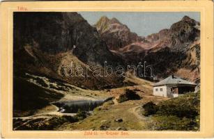 1914 Tátra, Magas-Tátra, Vysoké Tatry; Zöld-tó, menedékház. Feitzinger Ede Nr. 792. / Grüner See / Zelené pleso / lake, rest house (EK)