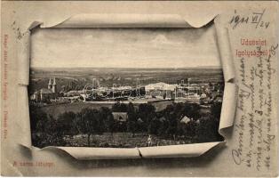 1901 Ipolyság, Sahy; város látképe. Kanyó Antal kiadása / general view. Art Nouveau (EK)