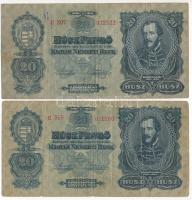 1930. 20P (2x) T:III,III- Hungary 1930. 20 Pengő (2x) C:F,VG Adamo P11