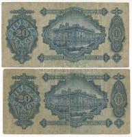 1930. 20P (2x) T:III,III- Hungary 1930. 20 Pengő (2x) C:F,VG Adamo P11