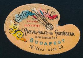 Seehfehlner J. L. Papír-, Rajz- és Festőszer Kereskedése Budapest reklámmatrica