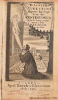 Henricus Sommalius: D. Aurelii Augustini Hippon episcopi Libri XIII. confessionum Ad 3 M.S.S. exemp. emendati opera et studio R.H.P. Sommalii e Soc. Jesu. Lugduni, 1675. Danielem Elzevirium. 1t Rézmetszet. 334p + +17. A 48-71. oldalon nagyobb szöveget érintő egérrágás, hiányzó két lappal. Korabeli, festett, pergamen kötésben, kis sérüléssel