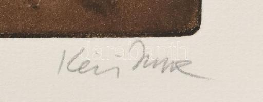 Kéri Imre (1945-): Jegyzetek a XX. századból. Akvatinta, papír, jelzett, számozott: 19/30, 35x25cm