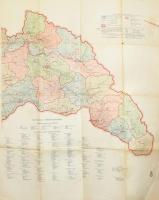 cca 1940 Magyarország közigazgatási térkép keleti országrész és Erdély. Honvéd térképészeti intézet 120x100 cm