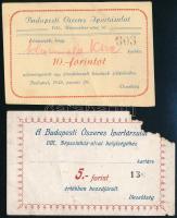 1948 Bp., Budapesti Ószeres Ipartársulat adományozó jegyei, 2 db, egyik sérült