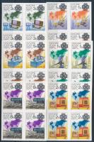 1983 Hírközlési világév vágott sor négyestömbökben / Mi 3636-3641 imperforate set in block of 4