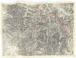 cca 1900 Csíkménaság és környéke katonai térkép hajtva / map 54x41 cm