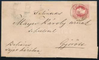 ~1867 5kr levélen / on cover "TÉTH"