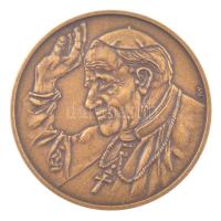Kiss György (1943-) 1991. II. János Pál pápa látogatása hazánkban bronz kétoldalas emlékérem műanyag tokban (42mm) T:1-