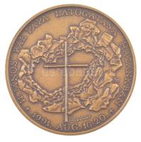 Kiss György (1943-) 1991. "II. János Pál pápa látogatása hazánkban" bronz kétoldalas emlék...