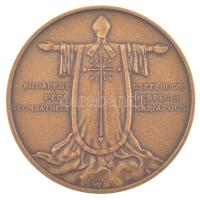 Kiss György (1943-) 1991. II. János Pál pápa látogatása hazánkban bronz kétoldalas emlékérem műanyag tokban (42mm) T:1-