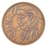 Kiss György (1943-) 1991. II. János Pál pápa látogatása hazánkban bronz kétoldalas emlékérem műanyag tokban (42mm) T:1- tokon repedés