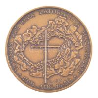 Kiss György (1943-) 1991. "II. János Pál pápa látogatása hazánkban" bronz kétoldalas emlék...