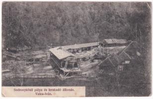 1915 Iván-völgy, Valea lui Ivan; Sodronykötélpálya és lerakodó állomás. Löbl fényképészeti műterem (Máramarossziget) / industrial ropeway station (EK)