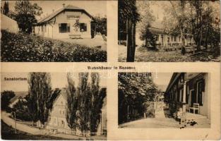 Bázna, Felsőbajom, Bad Baassen, Baiumul de Sus; Wohnhäuser, Sanatorium, Raiffeisen-Haus / szanatórium, lakóházak, Raiffeisen ház, szálloda / sanatorium, hotel, houses (fa)