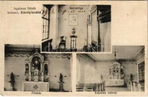 1913 Erdőd, Károlyierdőd, Ardud (Szatmár); Irgalmas Nénék Intézete, belső, sekrestye, főoltár, kápolna / boarding school, interior, main altar, chapel, sacristy (r)