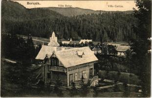 Borszék, Borsec; Villa Reiter, Villa Caritas / nyaralók. Soós kiadása / villas, spa (b)