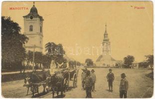 1906 Margitta, Marghita; Piactér, templomok. Henger Victor kiadása 2232. (W.L.?) / market square, churches (EB)
