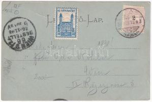 1898 (Vorläufer) Arad, Baross park, Vértanúk szobra, Városháza, Római katolikus templom. Révész Nánd...