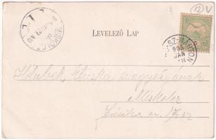 1905 Dicsőszentmárton, Tarnaveni, Diciosanmartin; Állami iskola, Takarékpénztár, Vármegyeház tér. Hi...