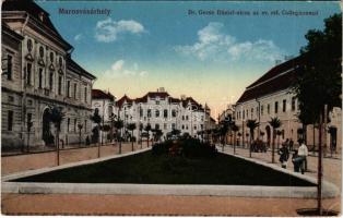 Marosvásárhely, Targu Mures; Dr. Gecse Dániel utca a Református kollégiummal. Márványi kiadása / street view, Lutheran boarding school (EK)