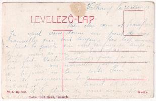 1919 Temesvár, Timisoara; Kossuth Lajos tér, Néptakarékpénztár, piac, Winternitz Lipót üzlete. W.L. ...