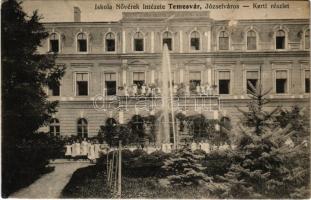 1918 Temesvár, Timisoara; Józsefváros, Iskolanővérek Intézete, Kerti részlet / girls&#039; boarding school, garden (r)