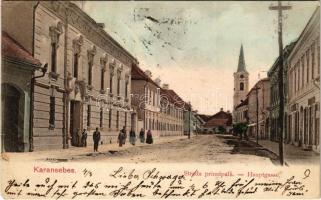 1902 Karánsebes, Caransebes; Strada principala / Hauptgasse / Fő utca / main street (EM)