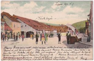 1911 Lippa, Lipova; Fő utca, üzletek. Zeitler Lajos kiadása / main street, shops (EB)