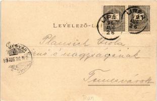 1899 (Vorläufer) Lippa, Lipova; József főherceg szálloda, zárda, Maros-part. Willner Leó kiadása / h...