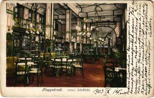 1903 Nagyvárad, Oradea; Emke kávéház, belső biliárdasztalokkal / café, interior with pool tables (EM)