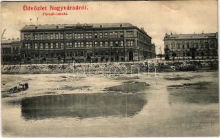 1909 Nagyvárad, Oradea; Főreáliskola. Rákos Vilmos kiadása / school (fa)