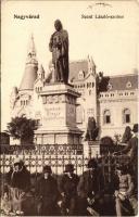 1915 Nagyvárad, Oradea; Szent László szobor, piac. Rákos Vilmos kiadása / statue, monument, market (EK)
