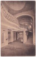 1914 Nagybánya, Baia Mare; István király szálloda, lépcsőház, belső. Kovács Gyula kiadása / hotel, interior, staircase (ázott / wet damage)