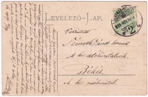 1909 Szatmárnémeti, Szatmár, Satu Mare; Református főgimnázium és templom. Reizer János kiadása / Ca...