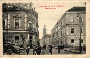 1911 Szatmárnémeti, Szatmár, Satu Mare; Kazinczy utca, Jakabovits Márton üzlete / street view, shop (EK)