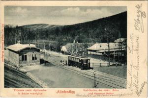 1900 Budapest II. Hűvösvölgy, Villamos vasút végállomás, Balázs vendéglője. Divald Károly 307.