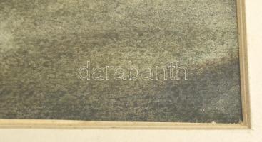 Kukla Mátyás (1928- ): Táj. Akvarell, papír, jelzett (nehezen látható, jobbra lent). Paszpartuban, ü...