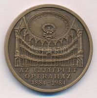 Bognár György (1944-) 1984. "Az újjáépült Operaház 1884-1984" bronz emlékérem (42,5mm) T:1-