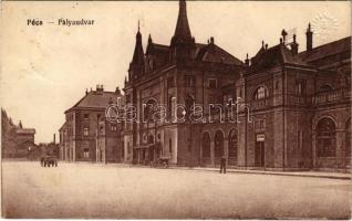 1915 Pécs, pályaudvar, vasútállomás. Vasúti levelezőlapárusítás 613.