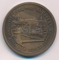 1985. Budapest Kongresszusi Központ Megnyitására kétoldalas bronz emlékérem (42,5mm) T:1-