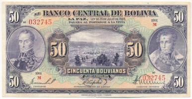 Bolívia 1928. 50B M 032745 T:III apró szakadás Bolivia 1928. 50 Bolivianos M 032745 C:F tiny tear Krause P#124