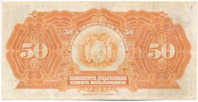 Bolívia 1928. 50B "M 032745" T:III apró szakadás
Bolivia 1928. 50 Bolivianos "M 0327...