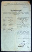 1919 Norvég konzulátus menlevele a konzul aláírásával és a Vörösőrség ellenjegyzésével / Protection-pass of the Consul of Norway (with signature) and countersign of the Hungarian Red-army