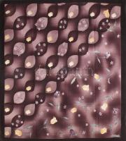 Berilium virágos kézzel szegett kendő, 86x88,5 cm