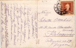 1918 Tuzla (?), Dzamija / mosque + "K. und K. Milit. Post Tuzla" (EK)